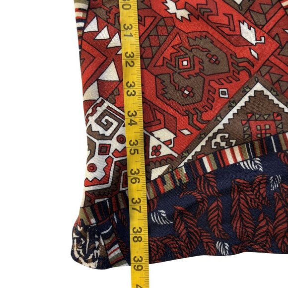 Lucky Brand XL Sleeveless Red Multi-Color Boho Print Dress With Tie Waist 100% - Picture 7 of 14